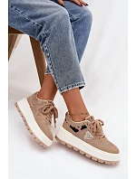 Dámske topánky na platforme A209 beige - Sweet Shoes