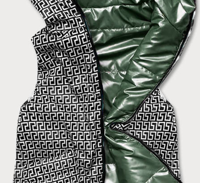 Zelená dámska rozšírená obojstranná vesta (B8006-10)