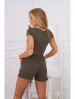 Bavlněná souprava s khaki šortkami Bavlněná souprava s khaki šortkami