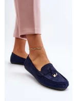 Damskie Zamszowe Klasyczne Mokasyny Granatowe Ontala Damskie Zamszowe Klasyczne Mokasyny Granatowe Ontala