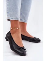 Skórzane Baleriny Damskie Maciejka P6800-01 Czarne