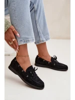 Półbuty Mokasyny Damskie Z Wiązaniem Czarne Calivra Półbuty Mokasyny Damskie Z Wiązaniem Czarne Calivra