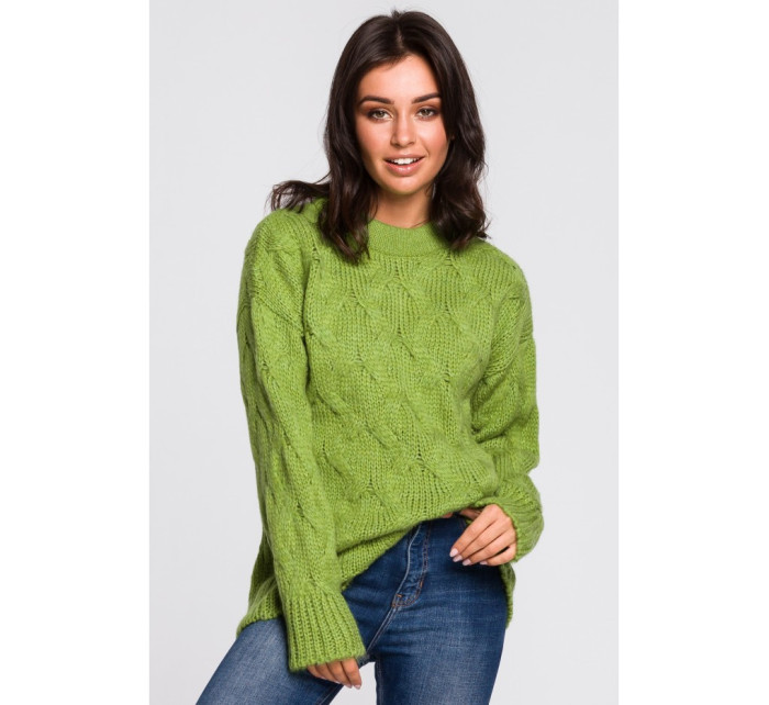 Pletený svetr zelený model 18002259 - BeWear