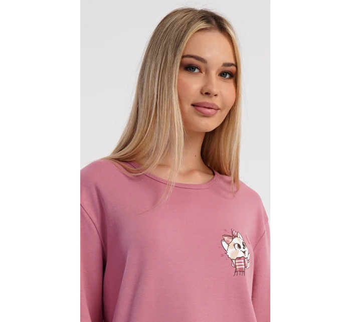 Dámske dlhé pyžamo Cat so šatkou Dámske dlhé pyžamo Cat so šatkou