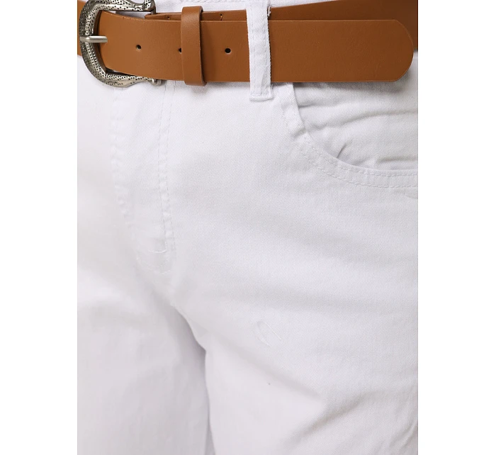 Dámske baggy džínsy s opaskom biele FashionStreet UY2930