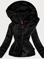 Čierna prešívaná dámska bunda na prechodné obdobie (M168)