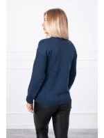 Polovičný sveter s rolákom tmavo modrý