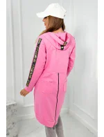 Mikina so zipsom na chrbte svetlo ružová