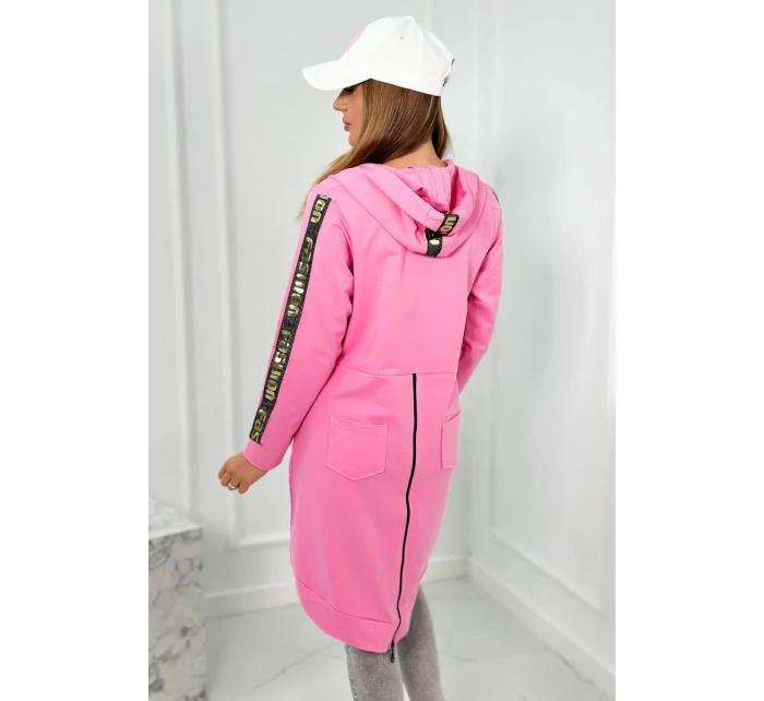 Mikina so zipsom na chrbte svetlo ružová