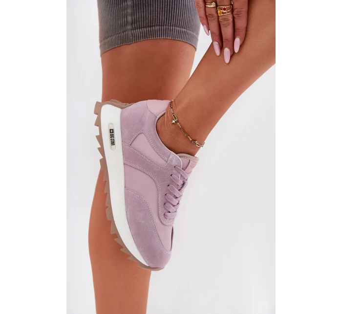 Semišové Sneakersy Na Platformě Dámské Big Star model 21694489 HIPOLY SYSTEM Fialové - Big Star Shoes Semišové Sneakersy Na Platformě Dámské Big Star model 21694489 HIPOLY SYSTEM Fialové - Big Star Shoes