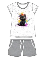 DIEVČENSKÉ DETSKÉ PYŽAMO KR 245/109 ČIERNA MAČKA