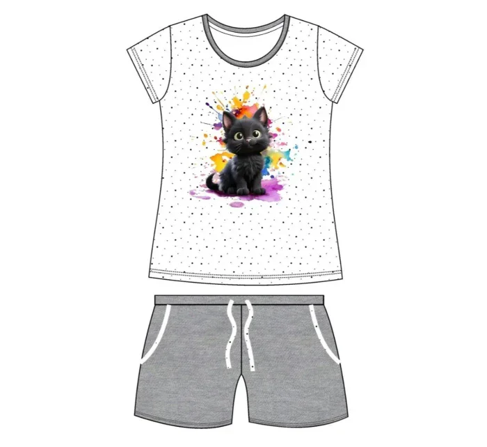 DIEVČENSKÉ DETSKÉ PYŽAMO KR 245/109 ČIERNA MAČKA