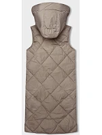 Tmavě béžová dlouhá dámská oversize vesta model 18934799 - J.STYLE