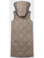 Tmavě béžová dlouhá dámská oversize vesta model 18934799 - J.STYLE
