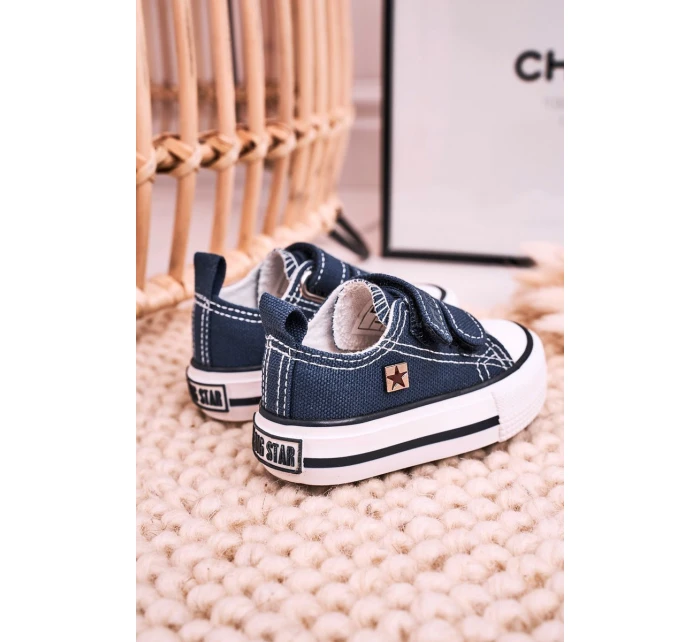 Dziecięce Trampki Na Rzepy BIG STAR HH374201 Granatowe