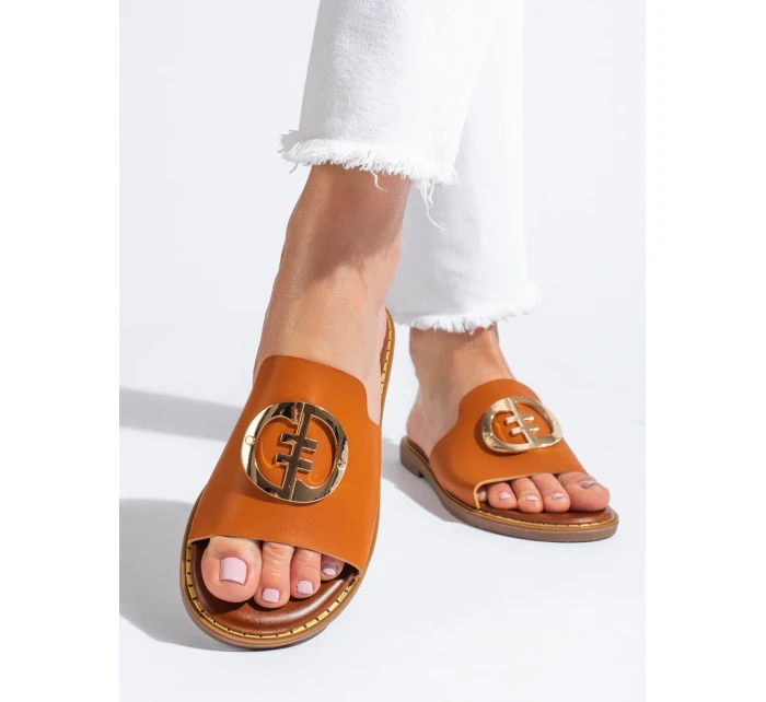 Trendy dámske Brązowy nazúvaky bez podpätku Trendy dámske Brązowy nazúvaky bez podpätku