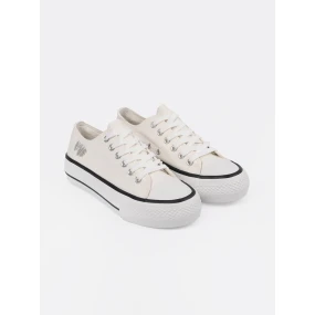 Praktické  tenisky bílé dámské platforma