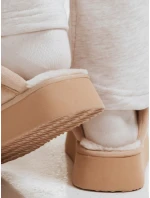 Dámské zateplené žabky light beige Dstreet model 21994580 - FashionStreet Dámské zateplené žabky light beige Dstreet model 21994580 - FashionStreet