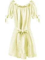 Žlutá dámská tunika ve stylu s páskem model 7231326 - MADE IN ITALY