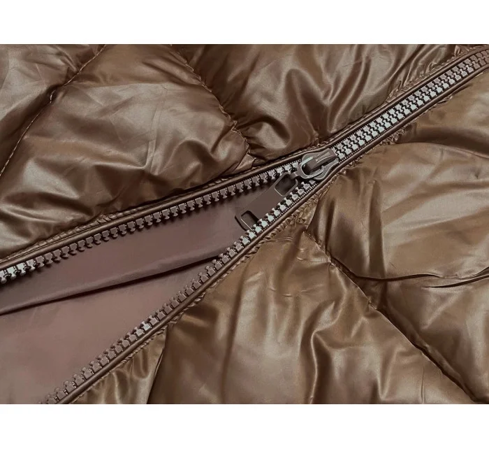 Hnedá dámska prechodná bunda (YP-22081-101)