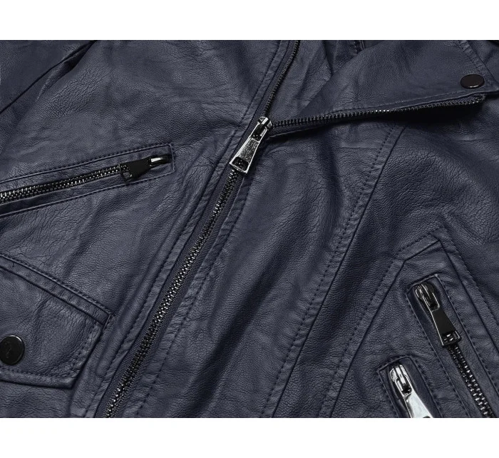 Tmavomodrá dámska bunda ramoneska (BN-20025-2) Tmavomodrá dámska bunda ramoneska (BN-20025-2)