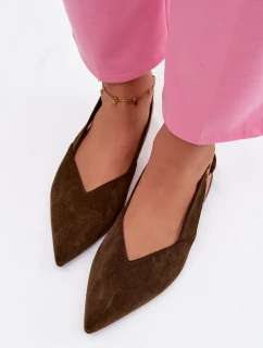 Baleríny se Zlatým Přezkou Eko Semišové model 21937558 - Boto