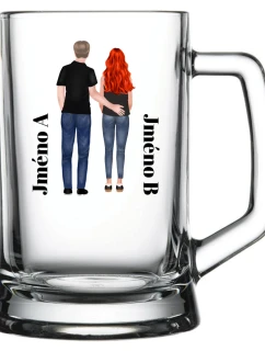 Personalizovaná pivní sklenice s párem 