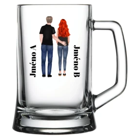 Personalizovaná pivní sklenice s párem 