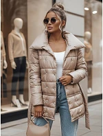 Dámsky prešívaný kabát LONDON PREMIUM camel FashionStreet TY3346 Dámsky prešívaný kabát LONDON PREMIUM camel FashionStreet TY3346
