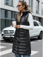 Dámska prešívaná vesta s kapucňou čierna FashionStreet TY5255