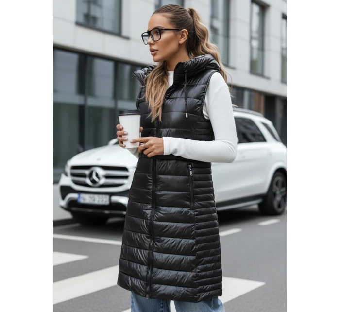 Dámska prešívaná vesta s kapucňou čierna FashionStreet TY5255