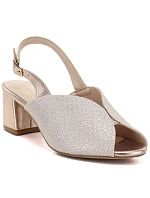 Dámské zlaté sandály na podpatku Sergio model 22121902 - LEONE