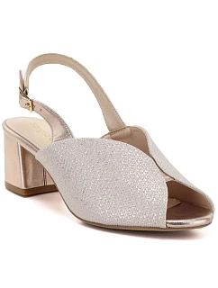 Dámske zlaté sandále na podpätku Sergio Leone SK471