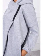 Šedá mikina s krátkým zipem