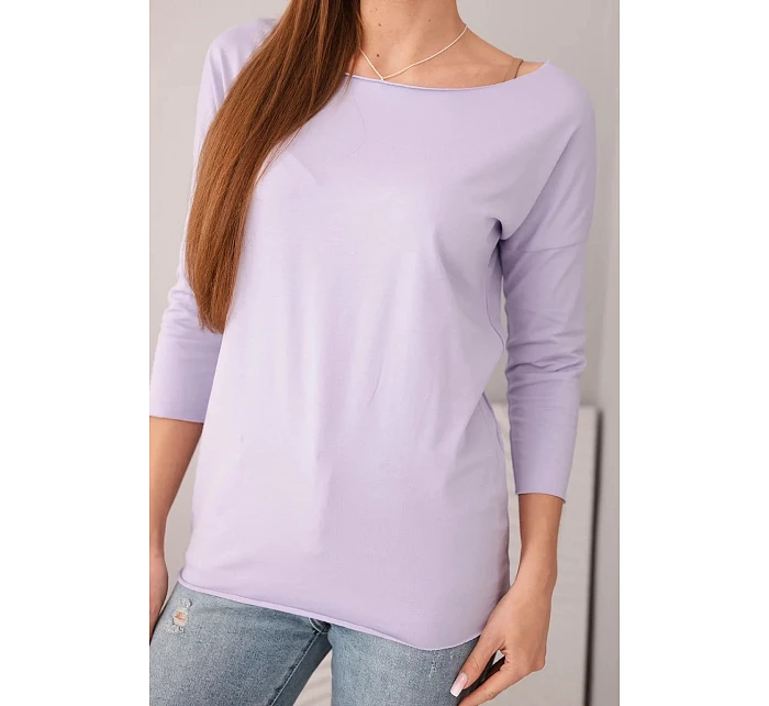 Dámska blúzka s lodičkovým výstrihom svetlo fialová