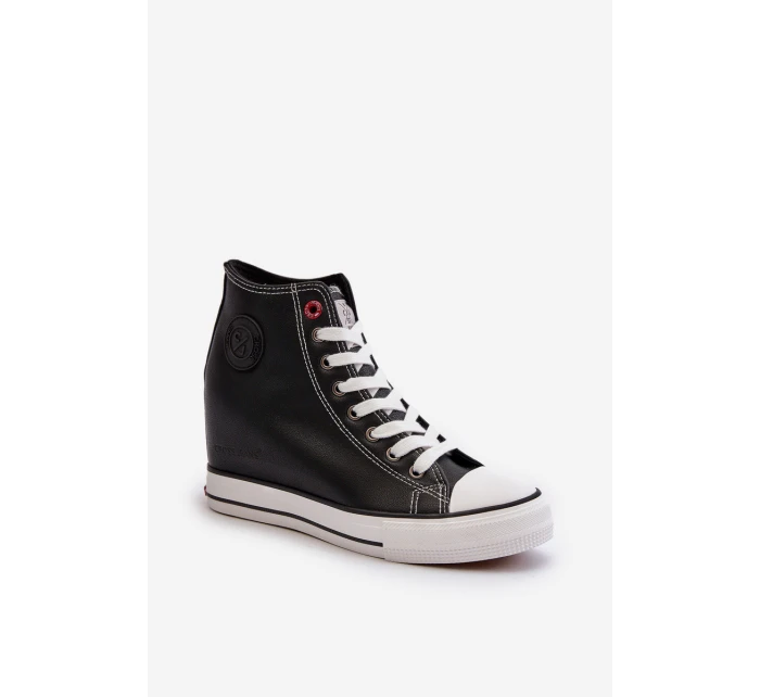 Trampki Damskie Na Koturnie Cross Jeans NN2R4005 Czarne