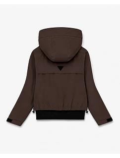 Krátká bunda s kapucí, čokoládová model 22346623 - S'WEST