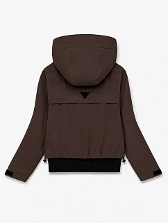 Krátká bunda s kapucí, čokoládová model 22346623 - S'WEST