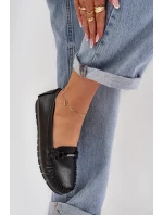 Ploché Kožené Mokasíny S Ozdobou model 21686042 Černé - S.Barski