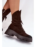 Dámské workery Z Naturalnego Zamszu Zazoo 976 Čokoládové