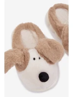 Detské chlpaté papuče - béžové so psíkmi Farnise Detské chlpaté papuče - béžové so psíkmi Farnise