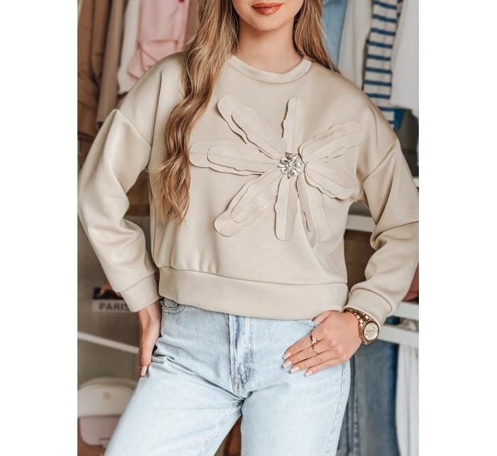 Dámská oversize halenka s květinou light beige Dstreet model 21986564 - FashionStreet