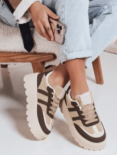 Dámske tenisky s kožušinou na platforme hnedé FashionStreet ZY1082