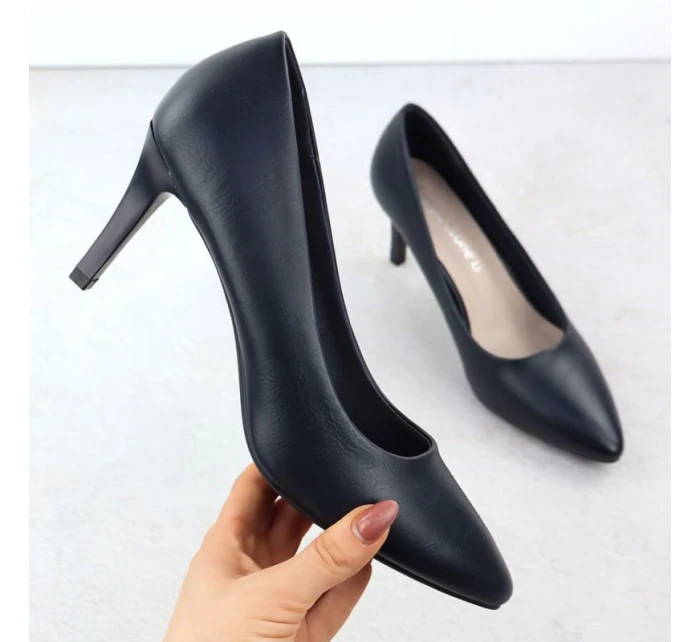 Dámske tmavomodré lodičky na podpätku Sergio Leone 1336 Dámske tmavomodré lodičky na podpätku Sergio Leone 1336