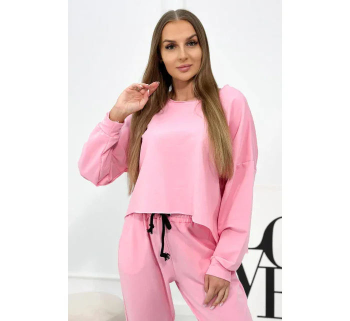 Set 2dielna mikina + nohavice svetlo ružová