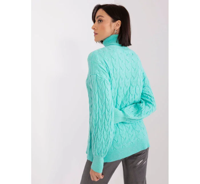 Sweter AT SW model 19040899 mietowy - FPrice Sweter AT SW model 19040899 mietowy - FPrice