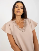 Sukienka WN SK model 18496684 beżowy - FPrice Sukienka WN SK model 18496684 beżowy - FPrice