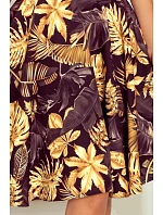 Dámske rozšírené šaty 114-13 čierno-žlté - Numoco