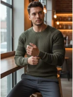 Pánský khaki svetr přes hlavu Dstreet model 21962640 - FashionStreet