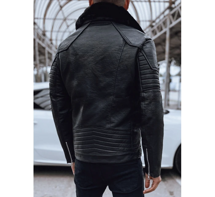 Pánská kožená bunda černá Dstreet TX4710